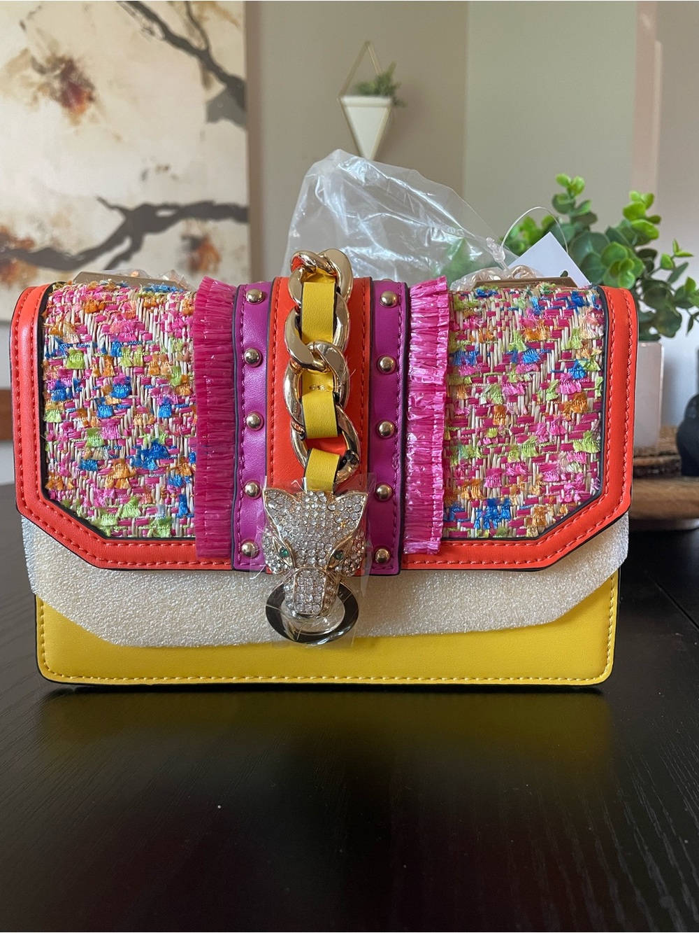 NWT Aldo Colorful Mixed-Material Women’s Crossbody Bag|Yellow, Pink & Multicolor
